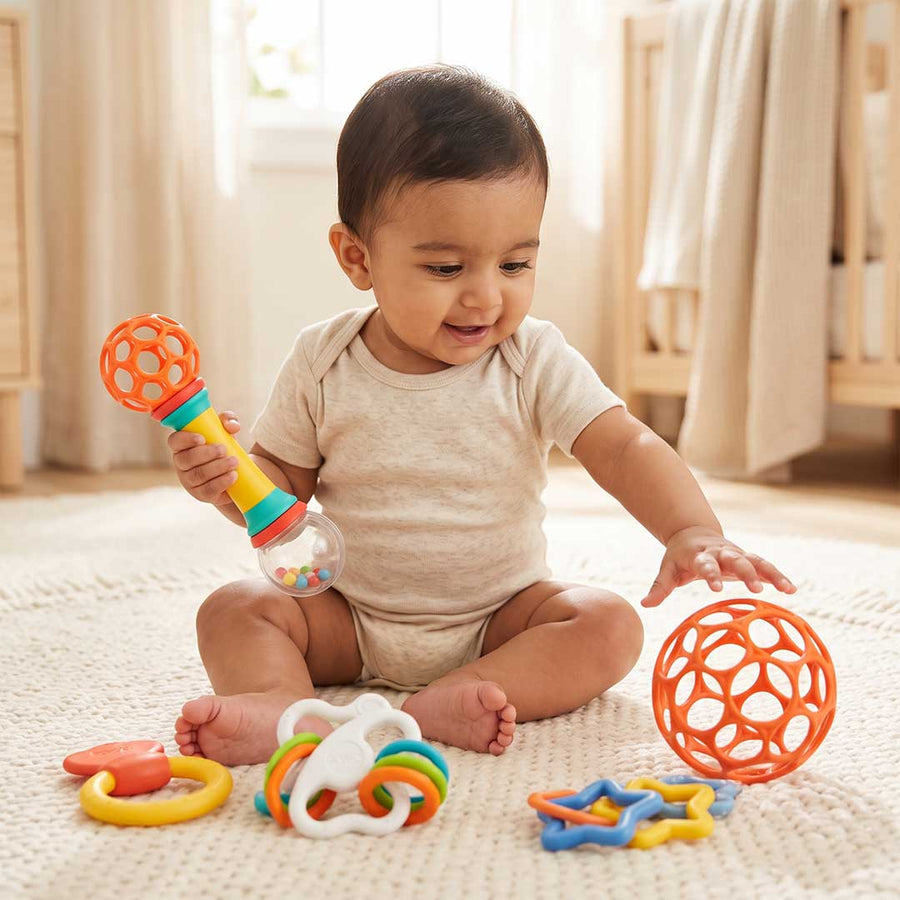 5-Piece Baby Rattle & Teether Set – BPA-Free Newborn Sensory Development Kit