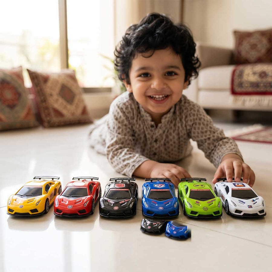 6-Piece Miniature Sports Racing Supercars Set – Pocket-Sized Speed Racers for Kids