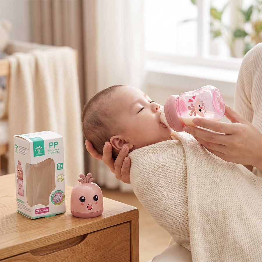 Minitree Anti-Colic Newborn Baby Feeding Bottle (60ml / 2oz) – Pastel Pink