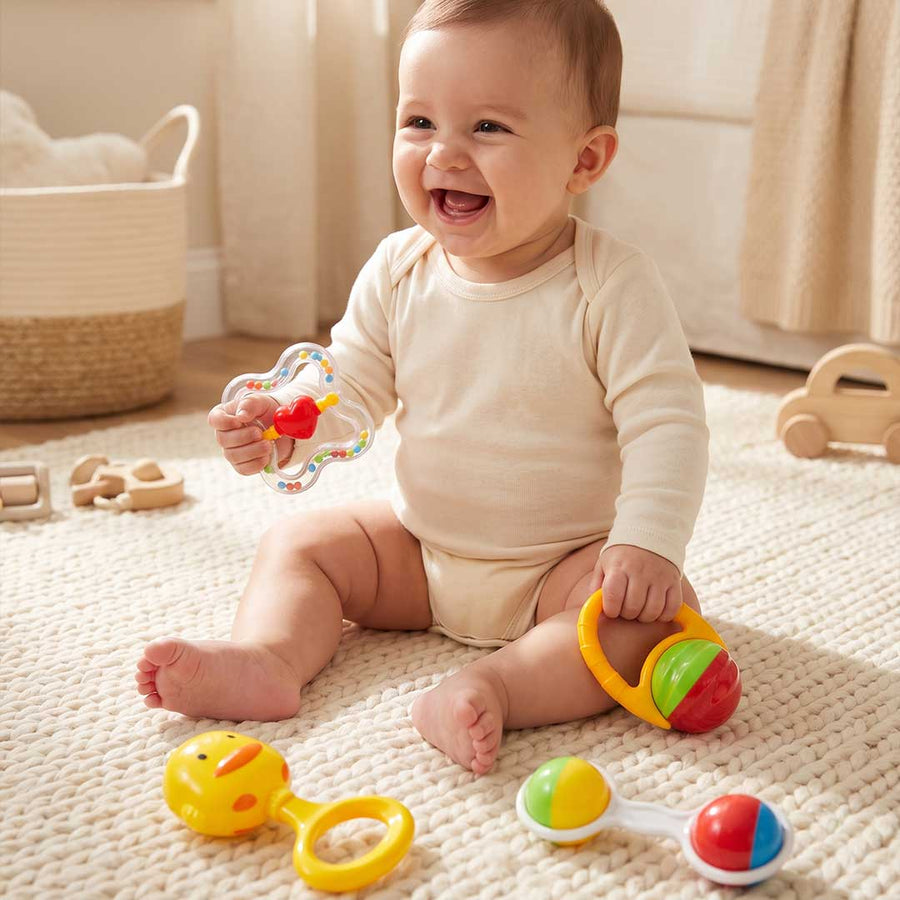 Baby Rattles Toy Set – 4-Piece Sensory & Teething Shaker Kit
