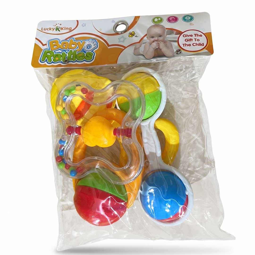 Baby Rattles Toy Set – 4-Piece Sensory & Teething Shaker Kit