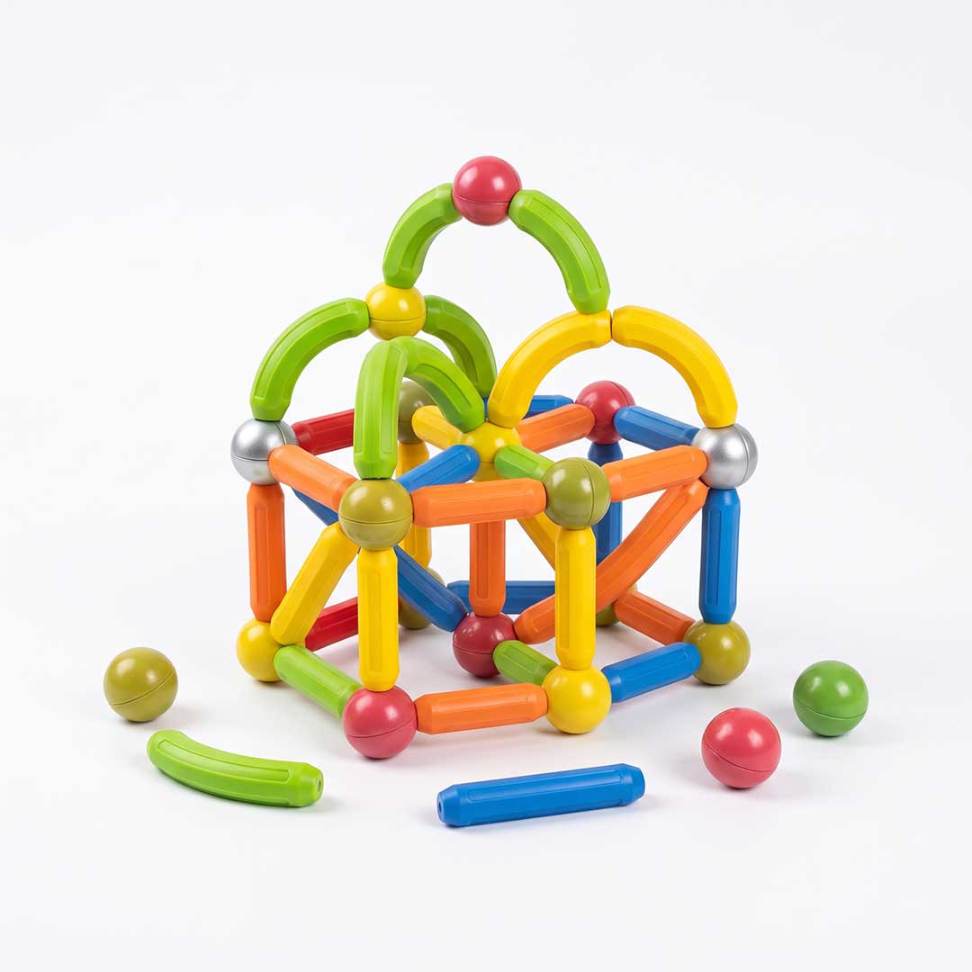 25-Piece Magnetic Building Sticks & Balls Toy Set – Montessori STEM Educational Construction Kit