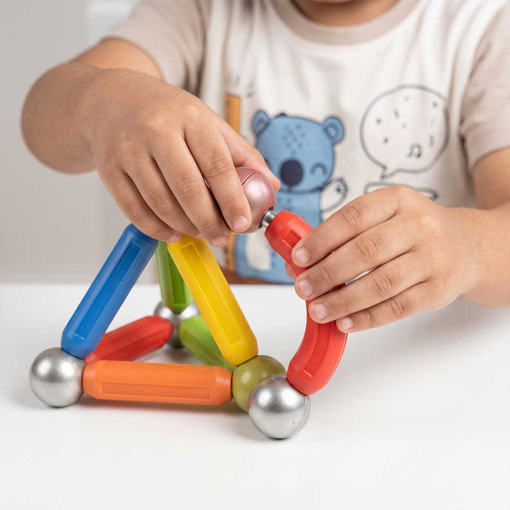 25-Piece Magnetic Building Sticks & Balls Toy Set – Montessori STEM Educational Construction Kit