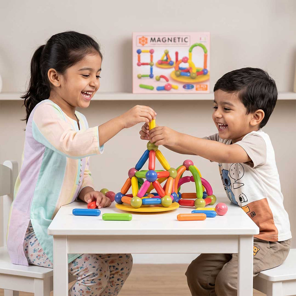 25-Piece Magnetic Building Sticks & Balls Toy Set – Montessori STEM Educational Construction Kit