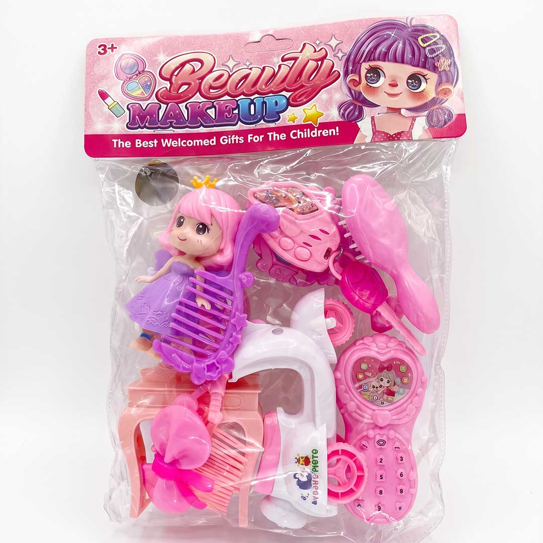 Kids Princess Beauty Makeup & Hair Styling Pretend Playset