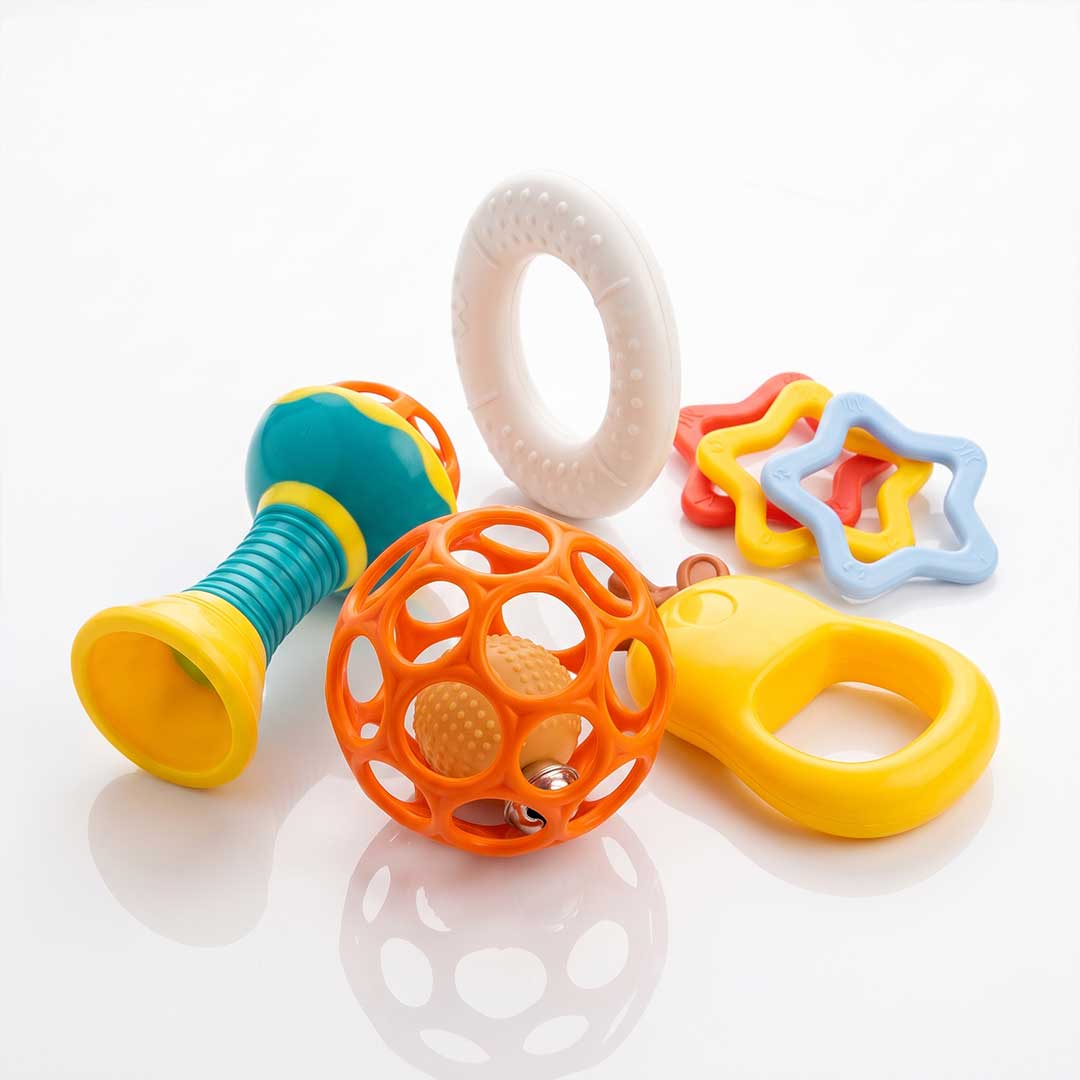 5-Piece Baby Rattle & Teether Set – BPA-Free Newborn Sensory Development Kit