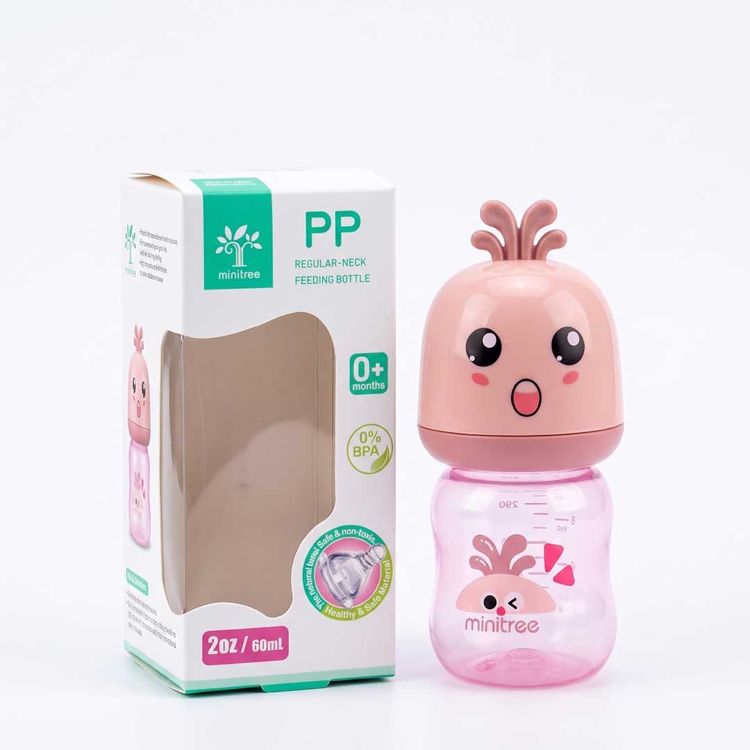 Minitree Anti-Colic Newborn Baby Feeding Bottle (60ml / 2oz) – Pastel Pink