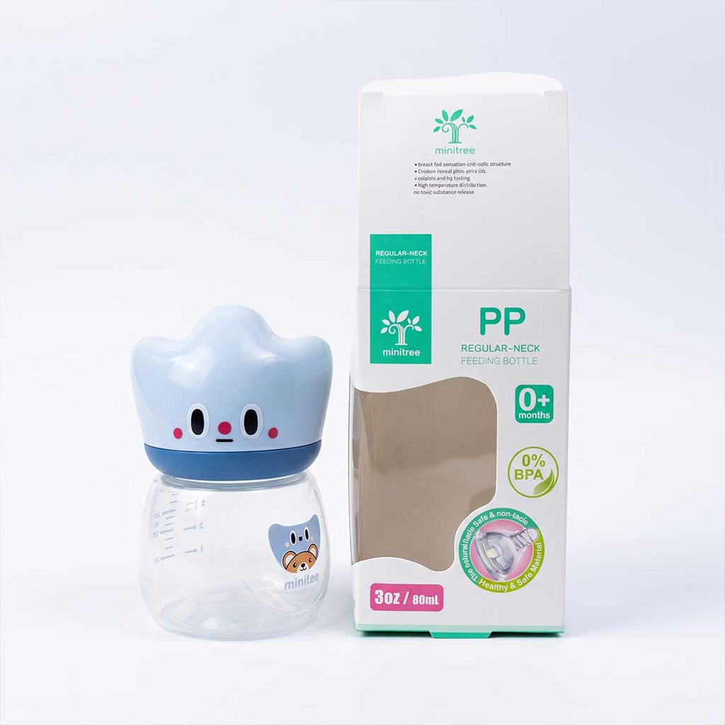 Minitree Anti-Colic Newborn Baby Feeding Bottle (80ml / 3oz) – Sky Blue