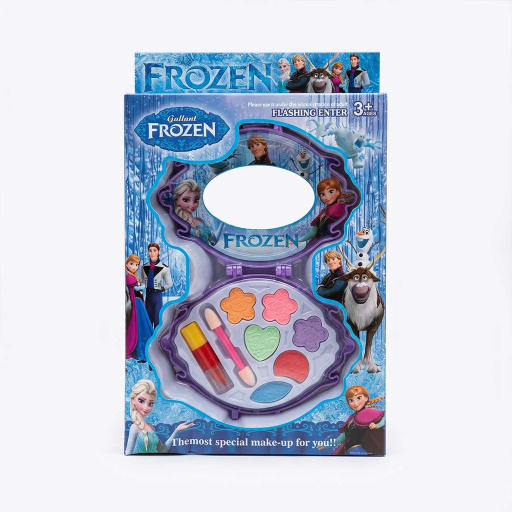 Ice Princess Magic Kids Makeup Palette Set – Washable Pretend Play Cosmetic Kit with Built-in Mirror