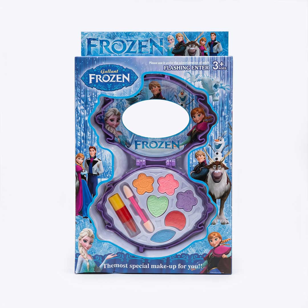 Ice Princess Magic Kids Makeup Palette Set – Washable Pretend Play Cosmetic Kit with Built-in Mirror
