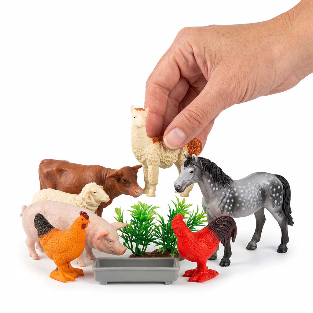 Kids Montessori Safari & Farm Animal Figures Set